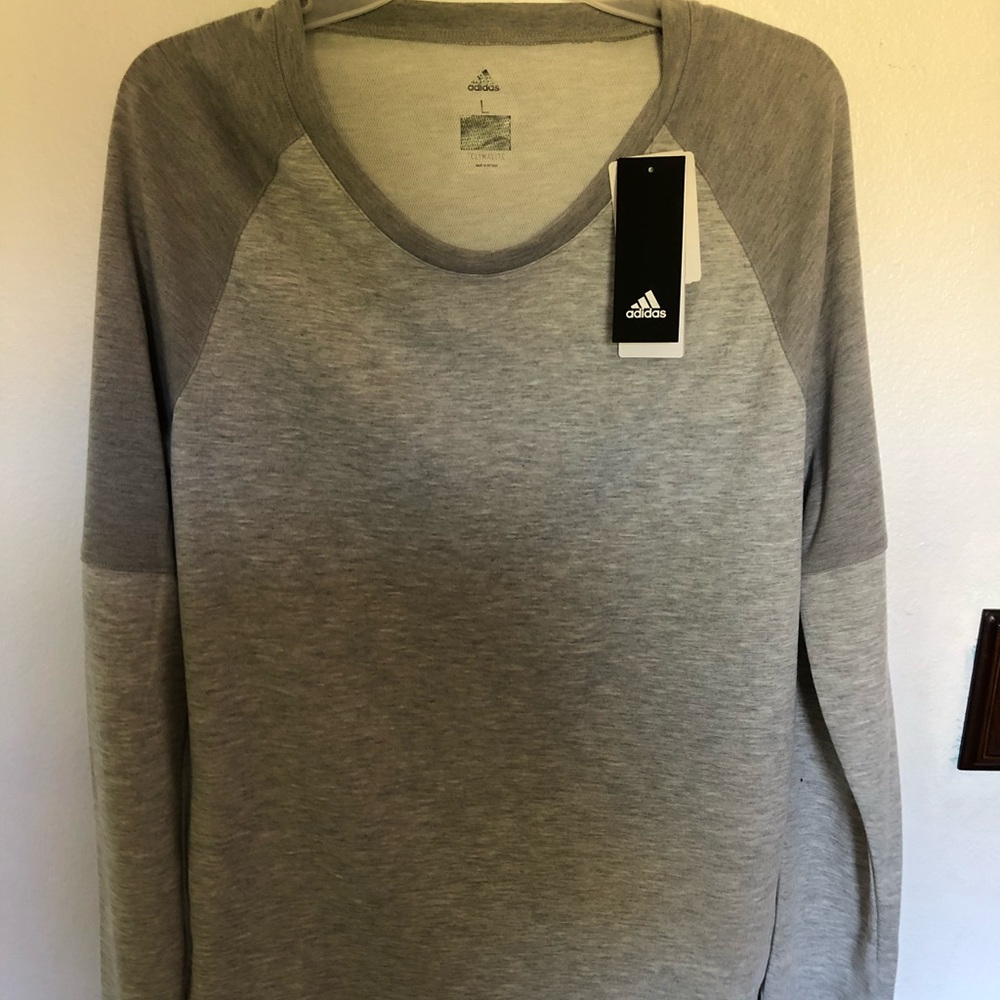 Grey 2 Toned Adidas Climalite Long sleeve